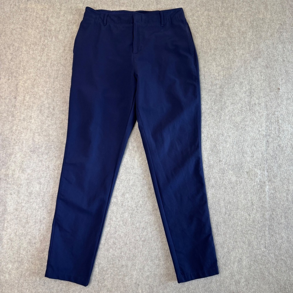 Under Armour Links Golf Pants Women 8 Navy Blue Tapered Athletic Performance